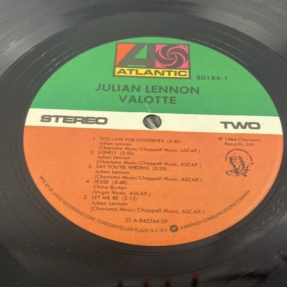 Julian Lennon Valotte 1984 Vinyl Record LP - Picture 6 of 9